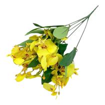 Buquê Chuva De Ouro Com Folhagens Artificial Decoração