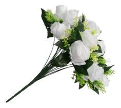 Buquê Com 24 Rosas Artificiais Grande 40cm Flores Arranjo