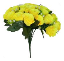 Buquê Com 24 Rosas Artificiais Grande 40cm Flores Arranjo