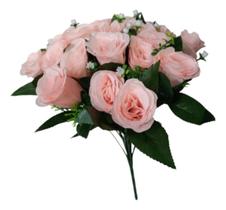 Buquê Com 24 Rosas Artificiais Grande 40cm Flores Arranjo