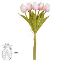 Buque Com 5 Tulipas de Espuma Rosa Outono