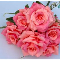 Buquê com 6 cabeças de flores para decoração casamento festas e aniversários - 45cm - 68055 - ying g