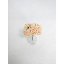 Buque com 6 Rosas em EVA Salmão 10cm - H8 Buque com 6 Rosas em EVA Salmão 10cm - H8