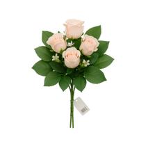 Buquê Com 9 Botões Rosas Champagne Pantalla Artificiais 30cm Buquê Com 9 Botões Rosas Champagne Pantalla Artificiais 30cm