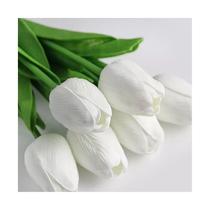 Buquê de 6 tulipas de seda branca Buquê de 6 tulipas de seda branca
