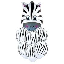Buque de Balões Animal Print 24"- Zebra - 01 Balão Metalizado + 6 Balões Látex - Partiufesta - Rizzo Buque de Balões Animal Print 24"- Zebra - 01 Balão Metalizado + 6 Balões Látex - Partiufesta - Rizzo