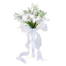 Buquê de casamento de noiva branco Calla Lily e Lily of the Valley Buquê de casamento de noiva branco Calla Lily e Lily of the Valley