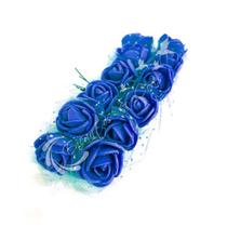 Buque de flor 2,5 cm eva azul royal com 12 peças