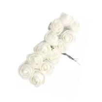 Buque de flor 2,5 cm eva branco com 12 peças