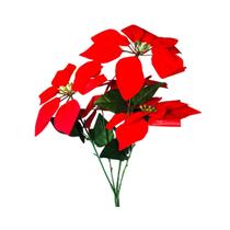 Buquê De Flor Artificial Bico Papagaio Natal C/ 5 Flores Vermelho