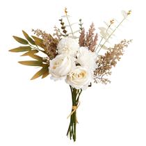 Buquê de flores artificiais AELFFCES Faux Silk para decoração de casa Buquê de flores artificiais AELFFCES Faux Silk para decoração de casa