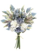 Buquê de flores artificiais Aoztio Silk Blue White Dahlia