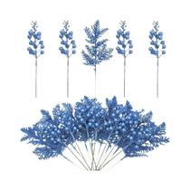 Buquê De Flores Artificiais De Espuma Com Glitter (5 Peças) - Enfeites Para Árvore De Natal E