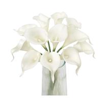 Buquê De Flores Artificiais De Lírio Calla Branco 10 Peças Para Casamento, Chá De Bebê E Decoração