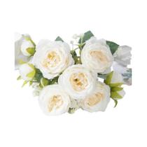 Buquê De Flores Artificiais De Peônia De Seda Para Decoração De Casa, Casamento E Festa, Arranjo De