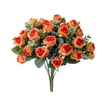 Buquê De Flores Artificiais De Rosa Branca, Eucalipto E Peônia Com 10 Cabeças Para Casamento, Festa,