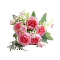 Buquê De Flores Artificiais De Rosa E Peônia Com 5 Cabeças Para Decoração De Casa, Dia Dos