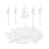 Buquê De Flores Artificiais Glitter Berrie 5 Peças Enfeites Para Árvore De Natal Decoração Para Casa
