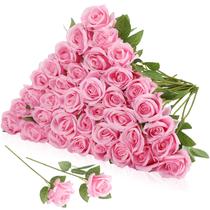 Buquê de flores artificiais Hoemwarm Silk Pink Roses x36