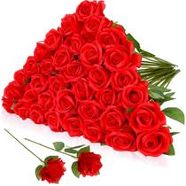 Buquê de flores artificiais Hoemwarm Silk Rose 36 unidades vermelhas