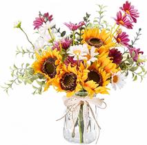 Buquê de flores artificiais LUEUR Sunflower Silk Daisy Bouquet