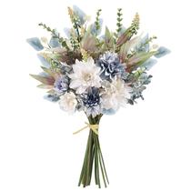 Buquê de Flores Artificiais Pusuny 50 cm Azul e Branco em Seda Buquê de Flores Artificiais Pusuny 50 cm Azul e Branco em Seda