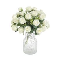 Buquê De Flores Artificiais Rosa Pink, Flores De Seda Falsas Para Decoração De Casa, Casamento,