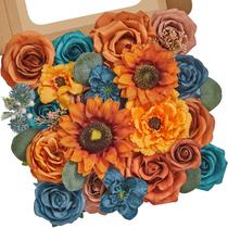 Buquê de flores artificiais Serwalin Orange Teal Silk