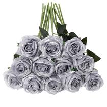 Buquê de flores artificiais Tifuly Silver Roses, 12 unidades