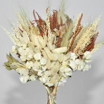 Buquê de flores naturais desidratadas branco decoração Buquê de flores naturais desidratadas branco decoração