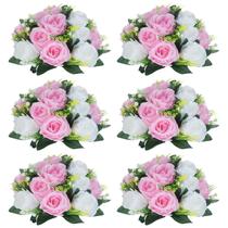 Buquê de flores NUPTIO Fake Flower Ball com 15 cabeças de rosa de plástico