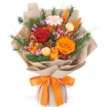 Buquê de flores preservadas Bloom's Diary Orange com caixa de presente Buquê de flores preservadas Bloom's Diary Orange com caixa de presente
