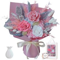 Buquê de flores preservadas DAMOR Eternal Blooms Roxo Rosa