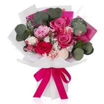 Buquê de flores preservadas Perfectione Roses 4 rosas mistas