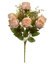 BUQUE DE FLORES ROSA BOTAO X10 CHA OUTONO 50cm BUQUE DE FLORES ROSA BOTAO X10 CHA OUTONO 50cm