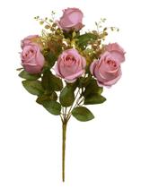 BUQUE DE FLORES ROSA BOTAO X10 ROSA ANTIGO OUTONO 50cm