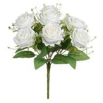 BUQUE DE FLORES ROSA X9 COR CREME 30cm BUQUE DE FLORES ROSA X9 COR CREME 30cm