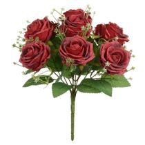 BUQUE DE FLORES ROSAS VERMELHAS X9 30cm