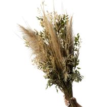 Buque de Flores Secas Desidratada Plumas com Avenca