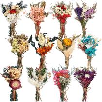 Buquê de flores secas Layhit Mini Wedding feito à mão, pacote com 12