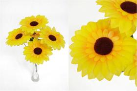 Buquê de Girassol Flor Artificial Decoração 5 Flores Médio - H8 Buquê de Girassol Flor Artificial Decoração 5 Flores Médio - H8