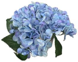 Buquê De Hortência Artif. Arranjo Enfeite Hortênsia Flor Azul Claro