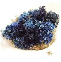 Buquê de Hortênsia e Sempre Viva Azul Flor Desidratada