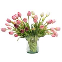 Buquê de látex de tulipas artificiais DUYONE Real Touch 40 unidades