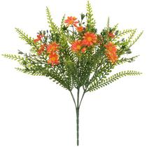 Buquê de Margarida laranja com folhagem x14 37 cm Buquê de Margarida laranja com folhagem x14 37 cm