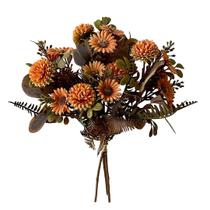 Buquê de mini margaridas e crisântemos laranja envelhecidos 34ax23l/cm