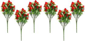 Buquê de morango artificial MHFOOU com 6 hastes para decoração de casa Buquê de morango artificial MHFOOU com 6 hastes para decoração de casa