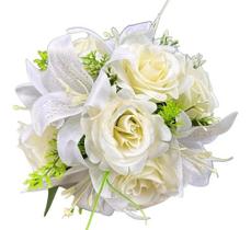 Buquê De Noiva Artificial Casamento Branco Desconstruído Buquê De Noiva Artificial Casamento Branco Desconstruído