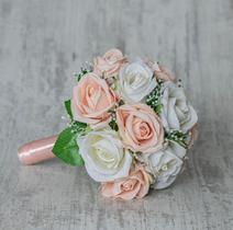 Buquê De Noiva Artificial Para Casamento rosas realistas - império das flores