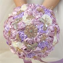Buquê de noiva TUAGYMKR Buquê de casamento de strass feito à mão Buquê de noiva TUAGYMKR Buquê de casamento de strass feito à mão